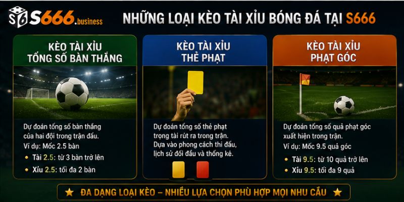 Những loại kèo tài xỉu bóng đá tại S666