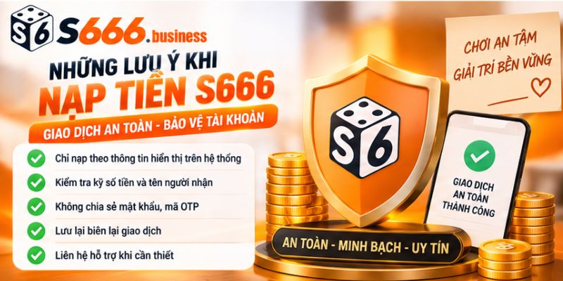 Những lưu ý khi nạp tiền S666